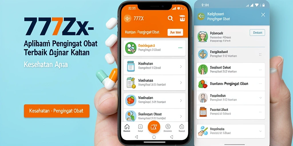 Tampilan antarmuka aplikasi 777ZX Pengingat Obat yang sederhana dan informatif.