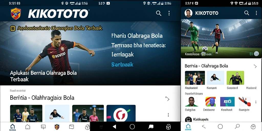 Tampilan antarmuka KIKOTOTO yang menarik dan informatif untuk berita olahraga bola.