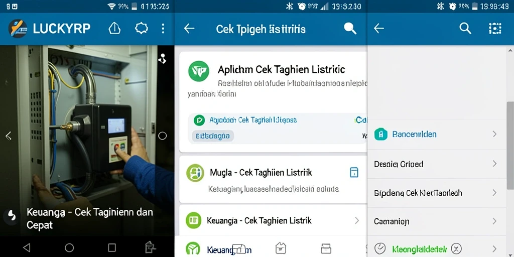 Antarmuka aplikasi LUCKYRP untuk cek tagihan listrik yang informatif.
