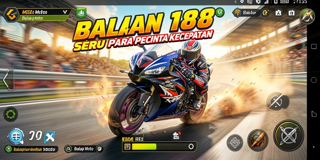 Tampilan utama game MEGA188 dengan balapan motor yang mendebarkan.