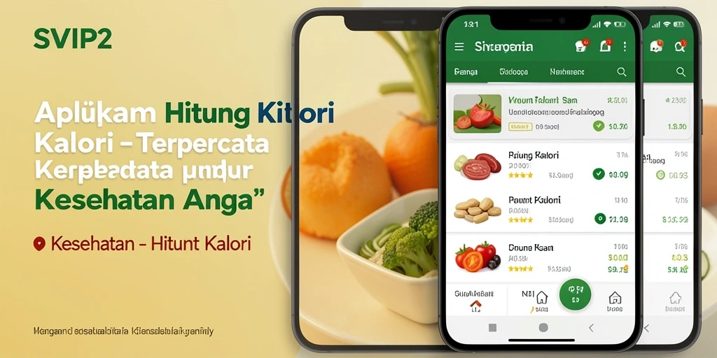Antarmuka aplikasi SVIP2 yang sederhana dan informatif untuk Hitung Kalori.