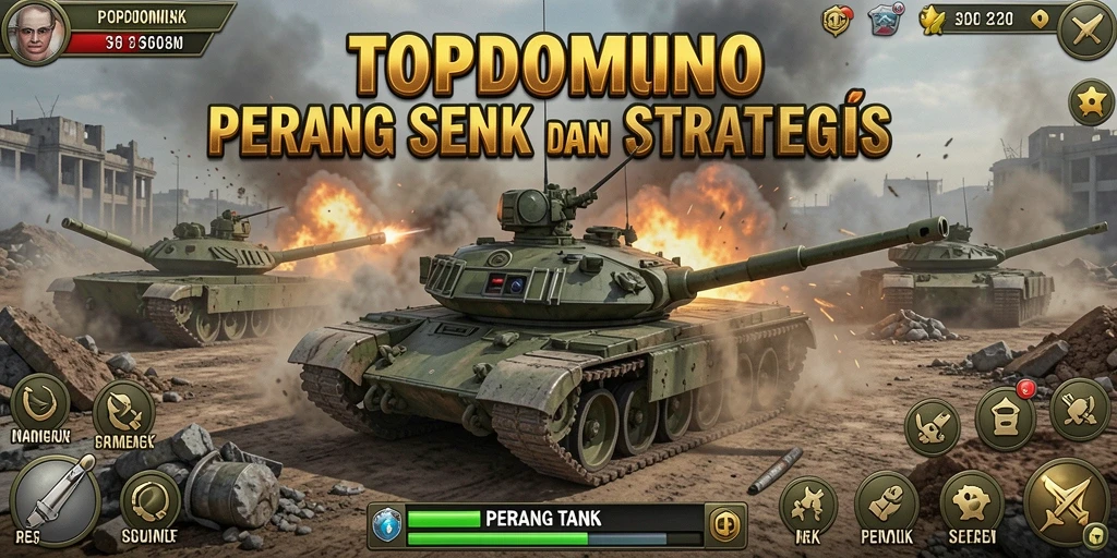 Antarmuka utama permainan Perang Tank yang menarik di TOPDOMINO.
